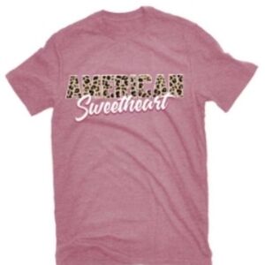 American sweetheart leopard cheetah print unisex Graphic t-shirt *new*